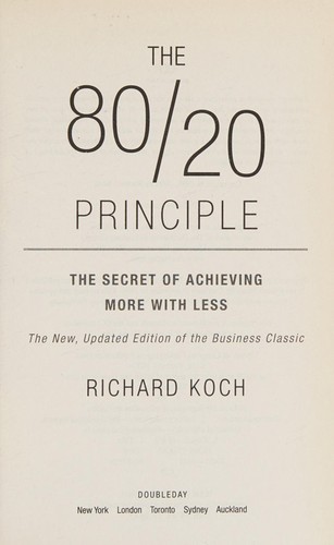 The 80/20 Principle by Richard Koch book cover