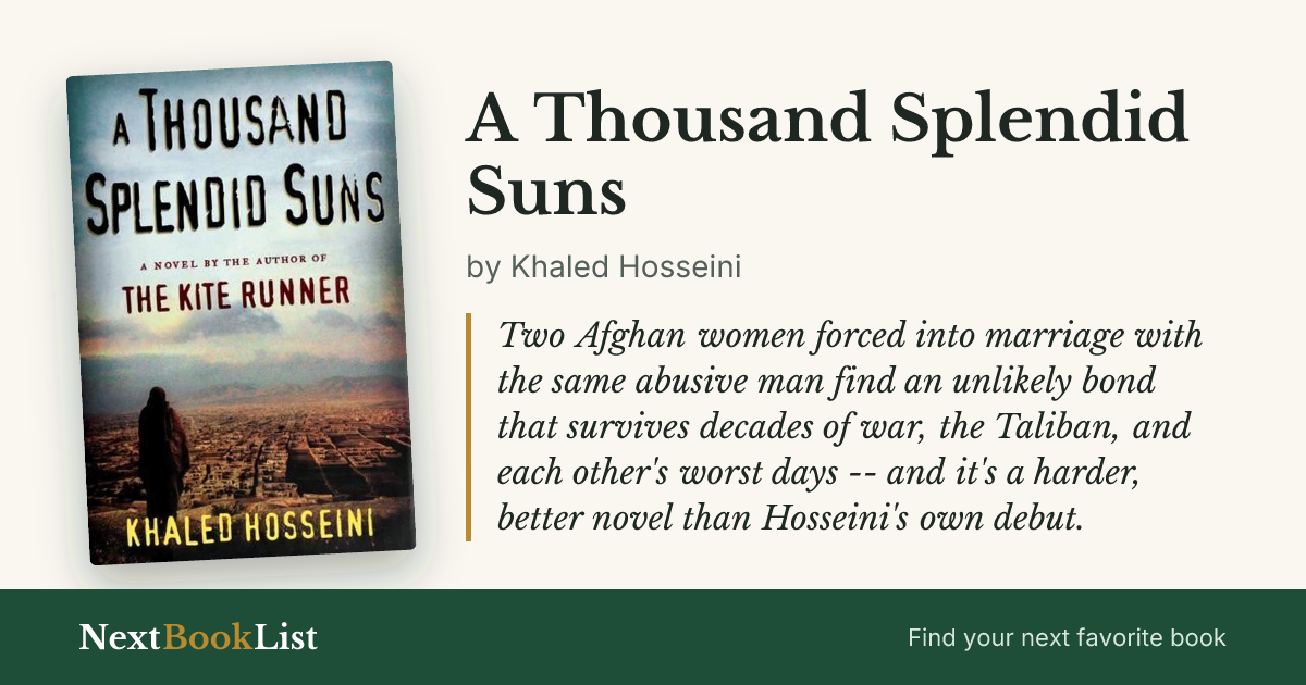 A Thousand Splendid Suns by Khaled Hosseini: book review and summary
