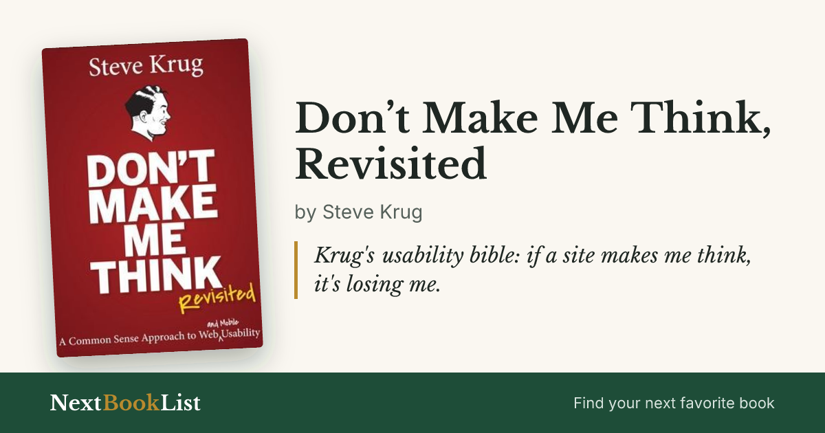 Don’t Make Me Think, Revisited by Steve Krug: book review and summary