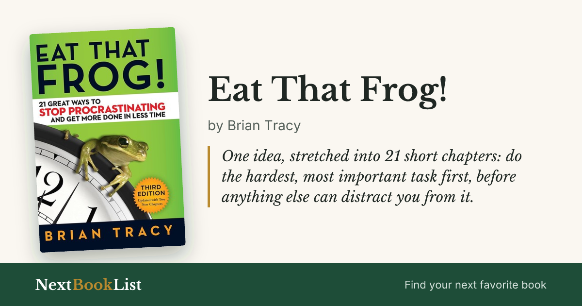 Eat That Frog! by Brian Tracy: book review and summary