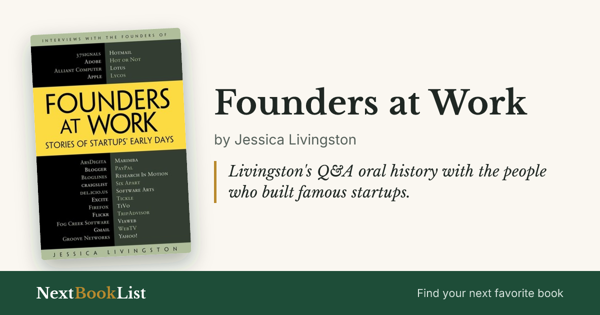 Founders at Work by Jessica Livingston: book review and summary