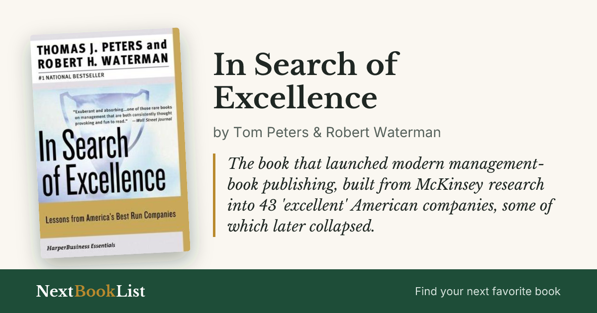 In Search of Excellence by Tom Peters & Robert Waterman: book review and summary