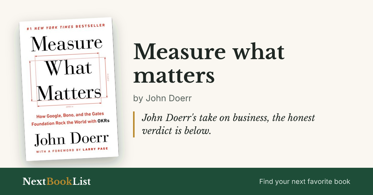 Measure what matters by John Doerr: book review and summary