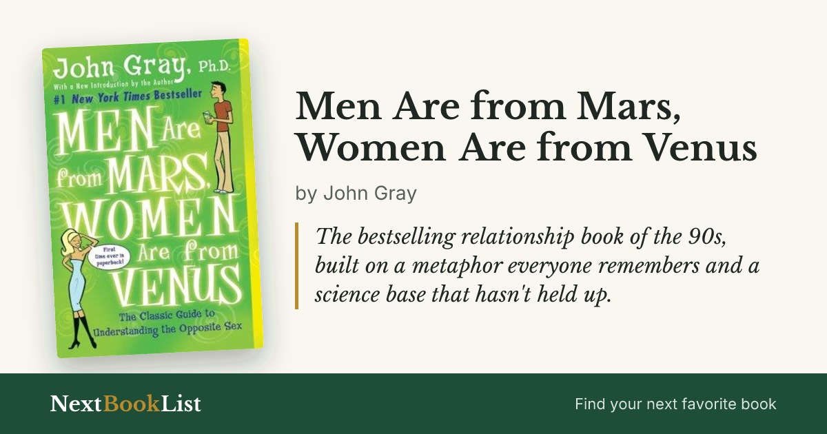 Men Are from Mars, Women Are from Venus by John Gray: book review and summary