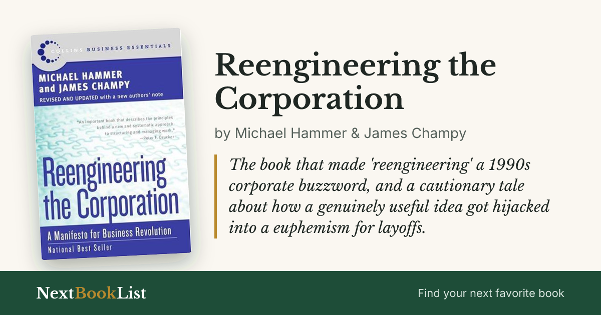 Reengineering the Corporation by Michael Hammer & James Champy: book review and summary