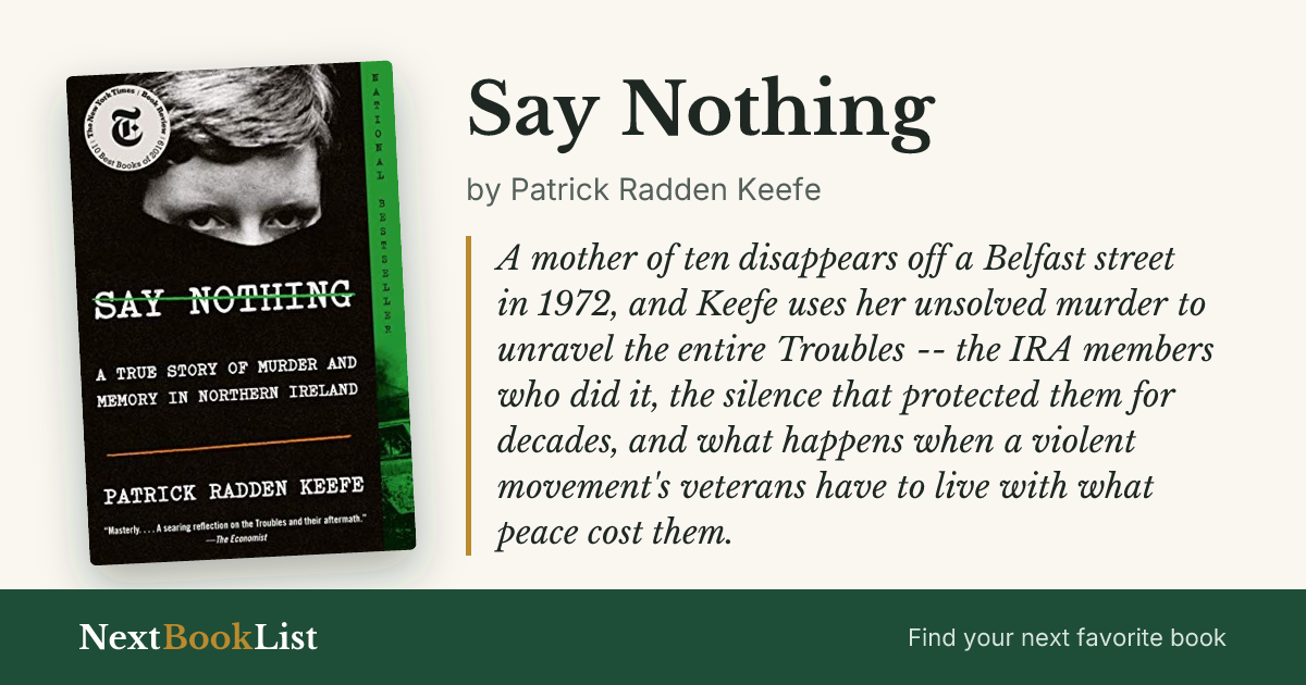 Say Nothing by Patrick Radden Keefe: book review and summary