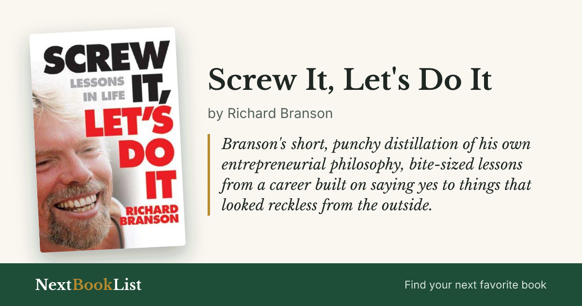 Screw It, Let's Do It by Richard Branson: book review and summary