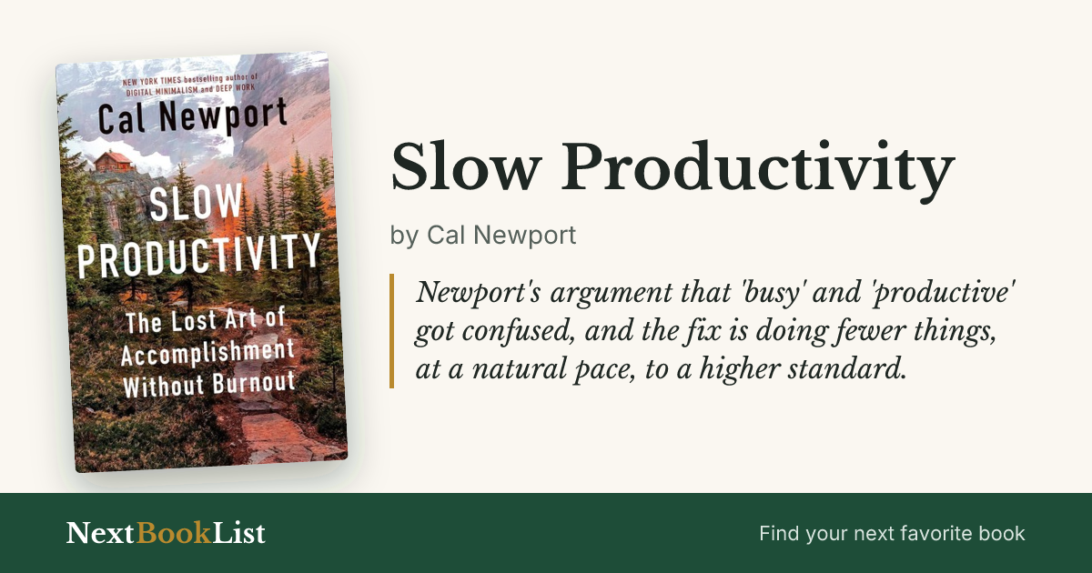 Slow Productivity by Cal Newport: book review and summary