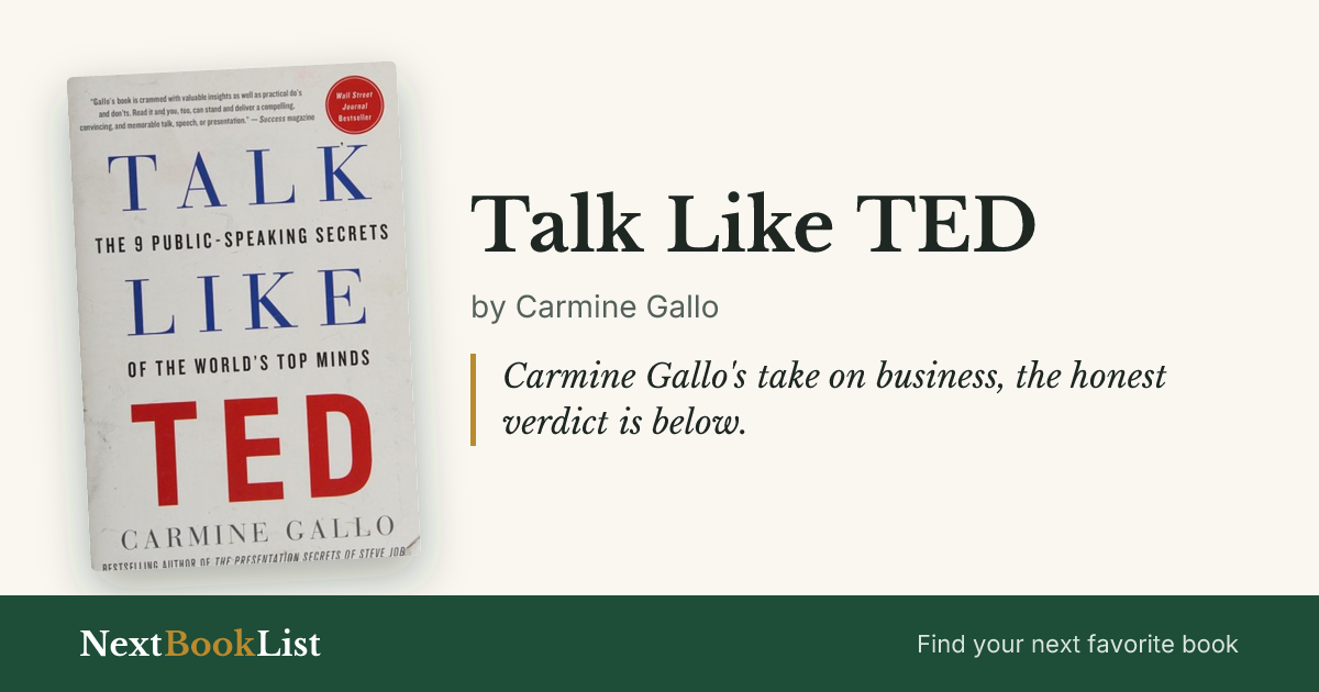 Talk Like TED by Carmine Gallo: book review and summary
