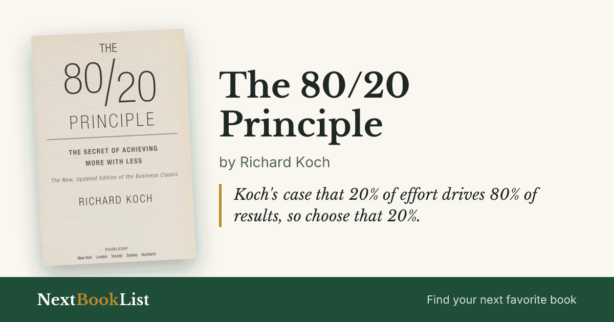 The 80/20 Principle by Richard Koch: book review and summary