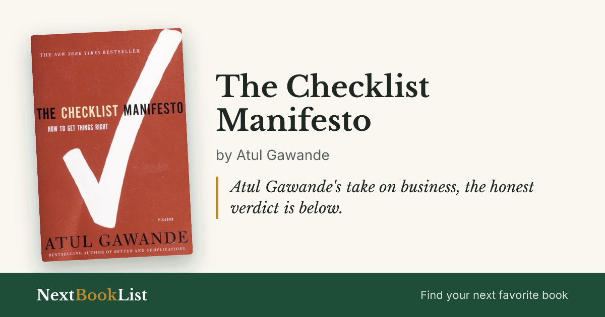 The Checklist Manifesto by Atul Gawande: book review and summary