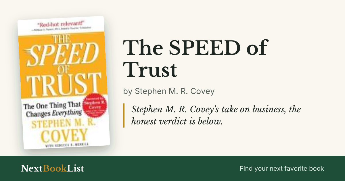 The SPEED of Trust by Stephen M. R. Covey: book review and summary