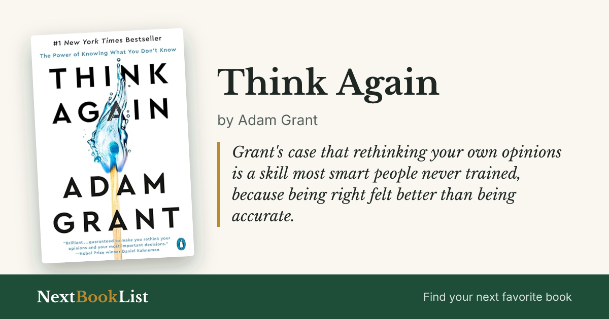Think Again by Adam Grant: book review and summary