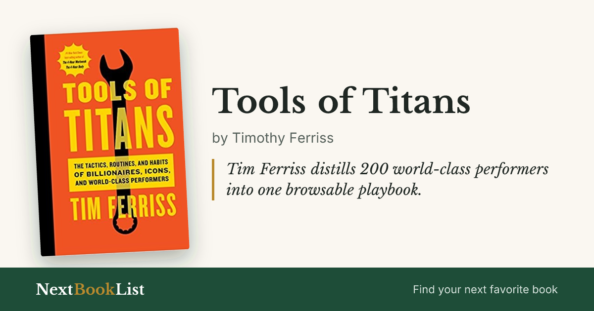 Tools of Titans by Timothy Ferriss: book review and summary