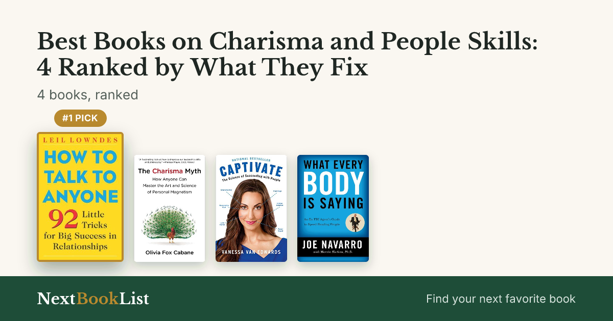 Best Books on Charisma and People Skills: 4 Ranked by What They Fix: ranked list of 4 books