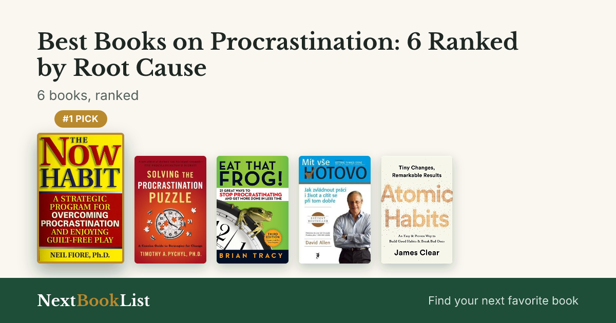 Best Books on Procrastination: 6 Ranked by Root Cause: ranked list of 6 books
