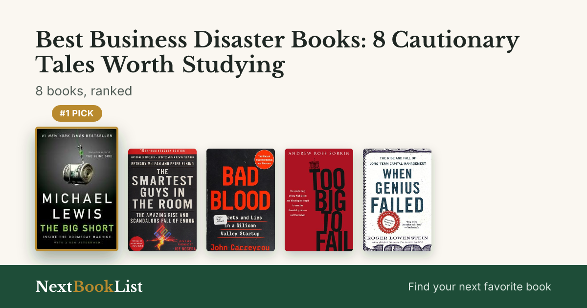 Best Business Disaster Books: 8 Cautionary Tales Worth Studying: ranked list of 8 books