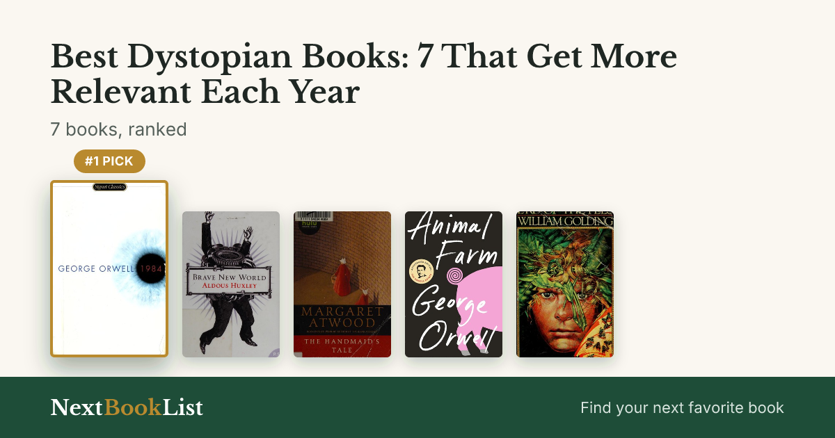 Best Dystopian Books: 7 That Get More Relevant Each Year: ranked list of 7 books