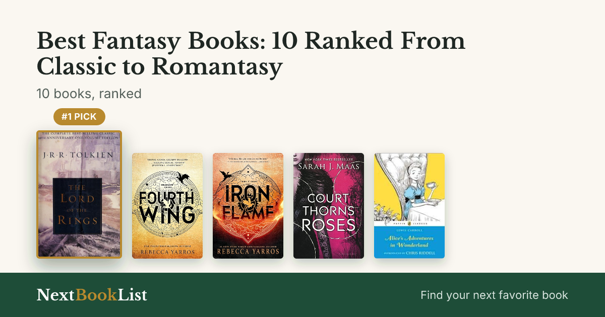 Best Fantasy Books: 10 Ranked From Classic to Romantasy: ranked list of 10 books