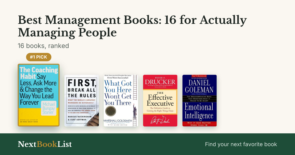 Best Management Books: 16 for Actually Managing People: ranked list of 16 books