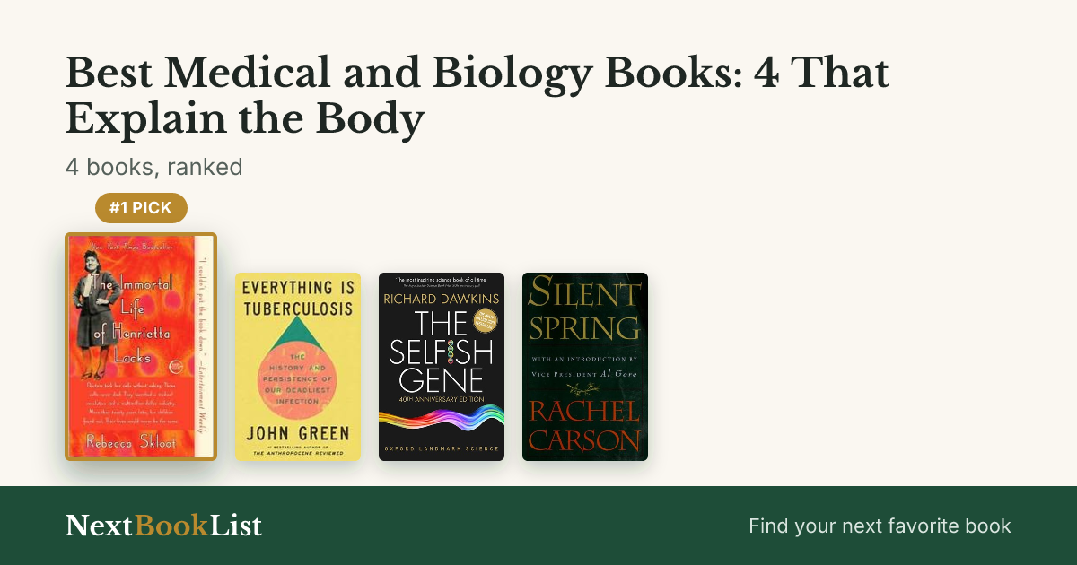 Best Medical and Biology Books: 4 That Explain the Body: ranked list of 4 books