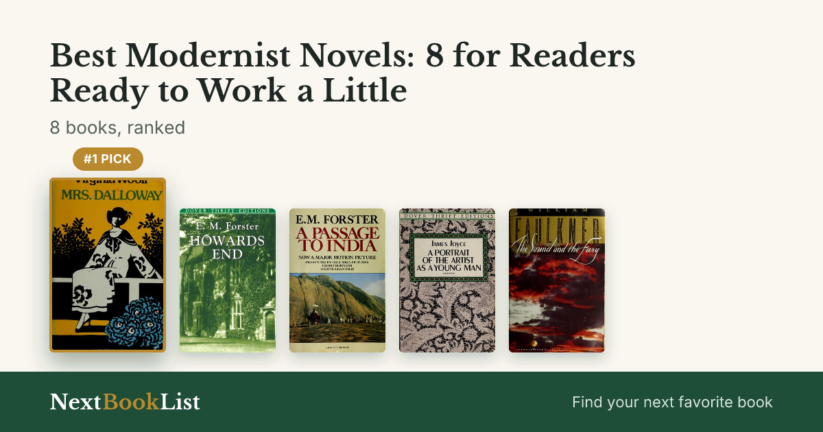 Best Modernist Novels: 8 for Readers Ready to Work a Little: ranked list of 8 books