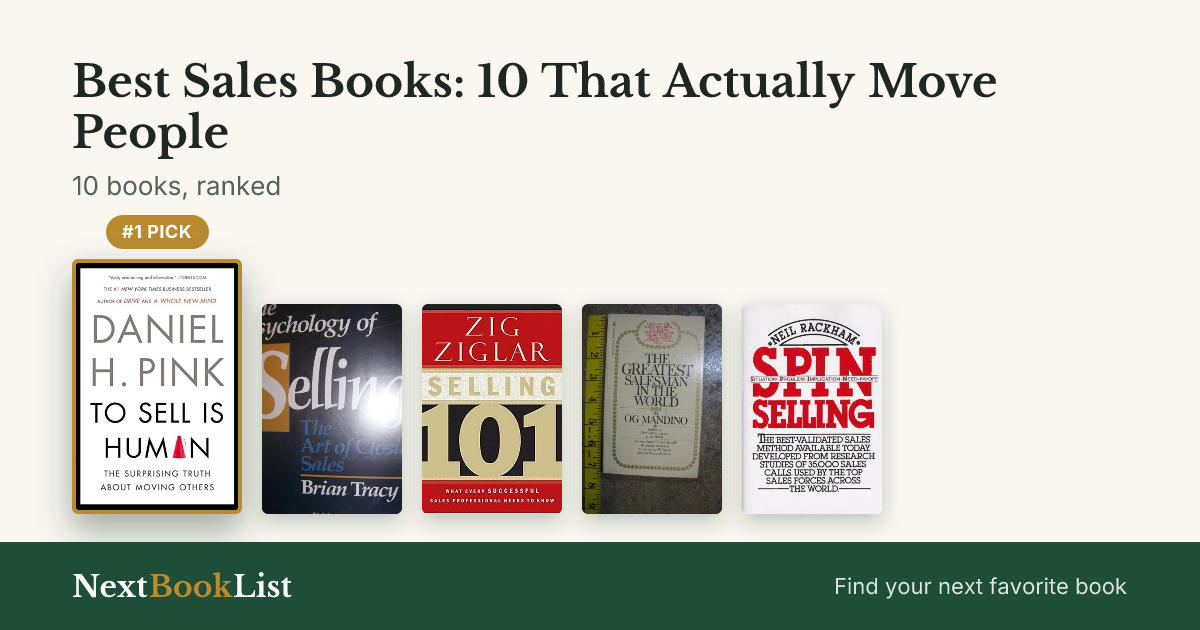 Best Sales Books: 10 That Actually Move People: ranked list of 10 books