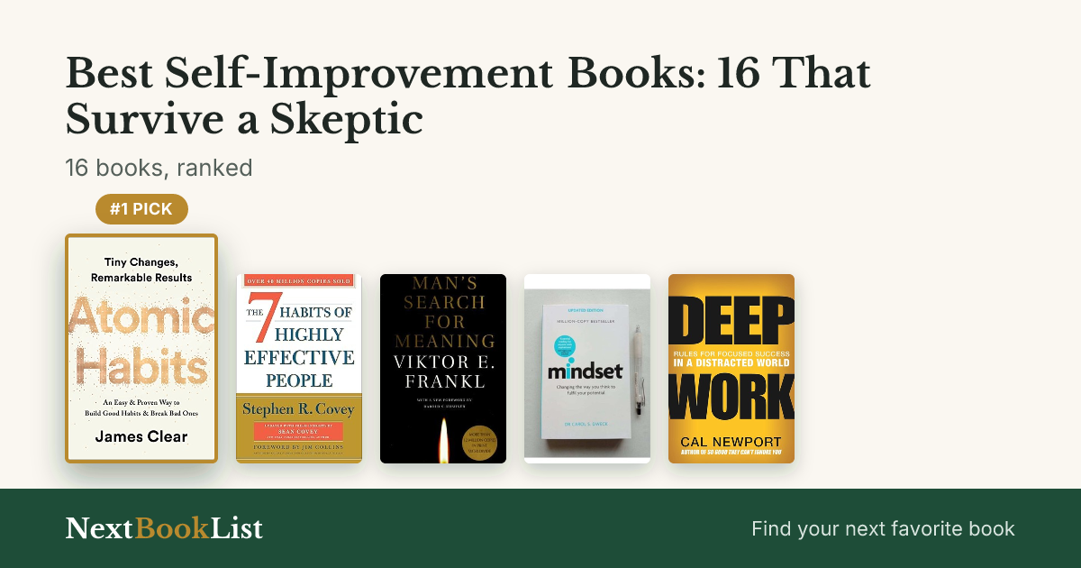 Best Self-Improvement Books: 16 That Survive a Skeptic: ranked list of 16 books