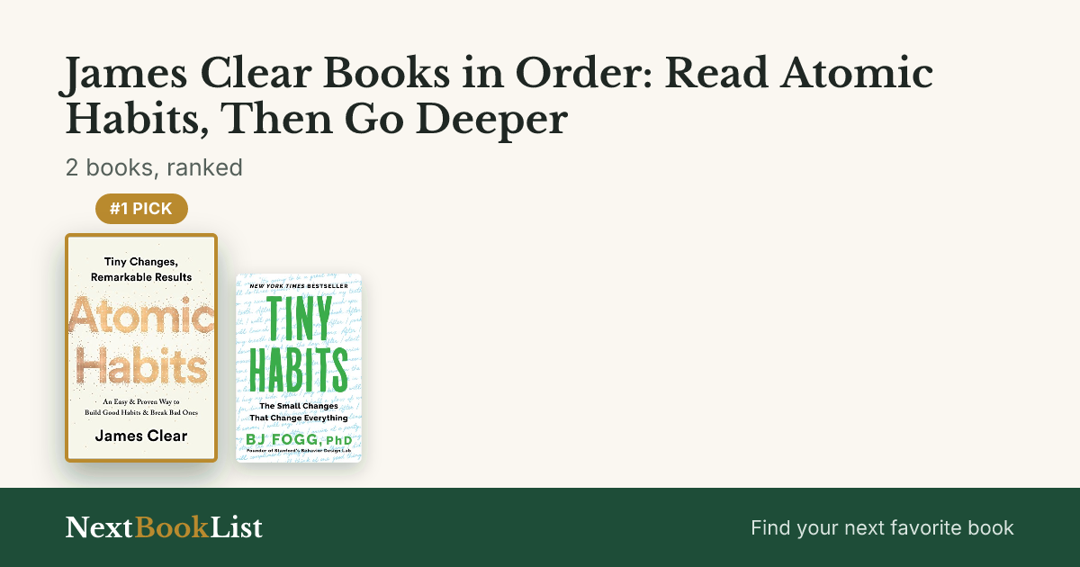 James Clear Books in Order: Read Atomic Habits, Then Go Deeper: ranked list of 2 books