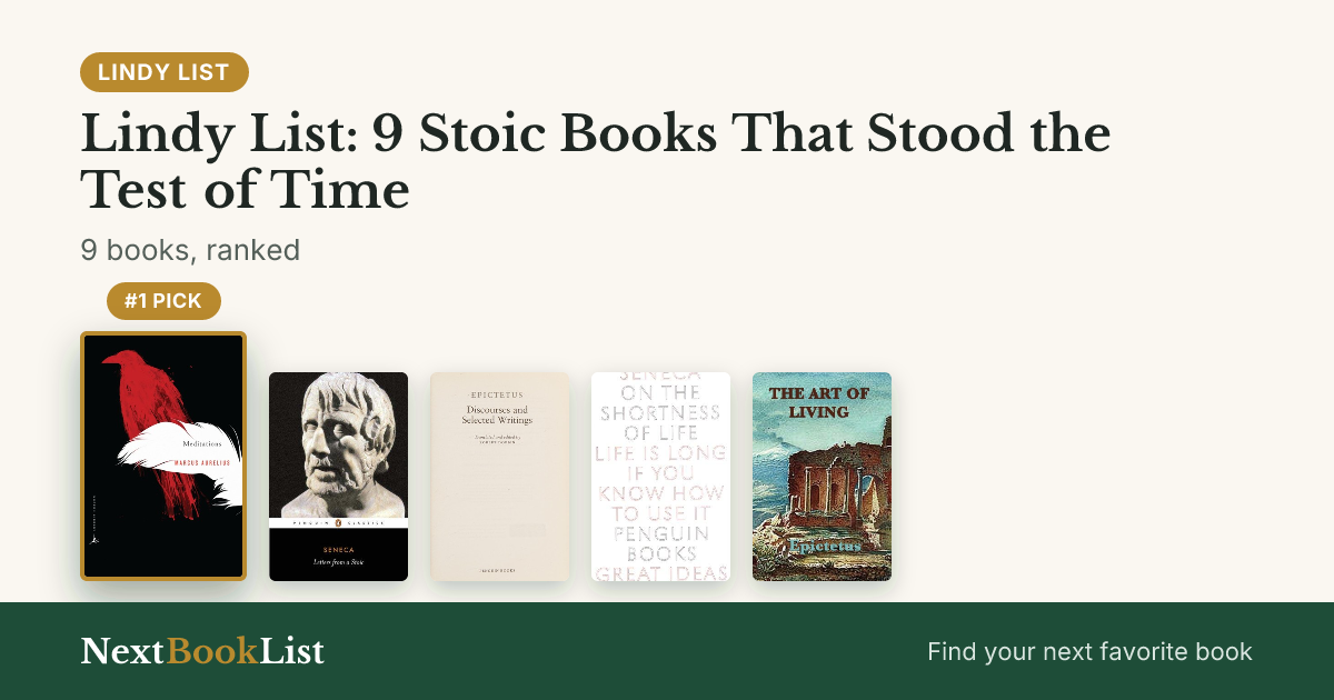 Lindy List: 9 Stoic Books That Stood the Test of Time: ranked list of 9 books