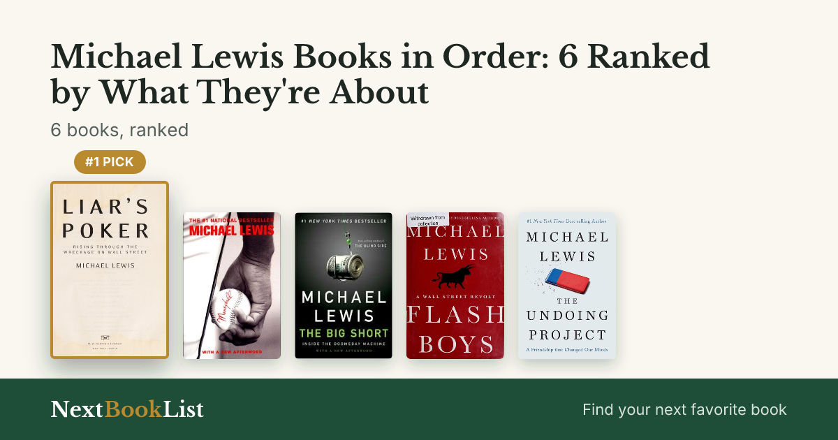 Michael Lewis Books in Order: 6 Ranked by What They're About: ranked list of 6 books