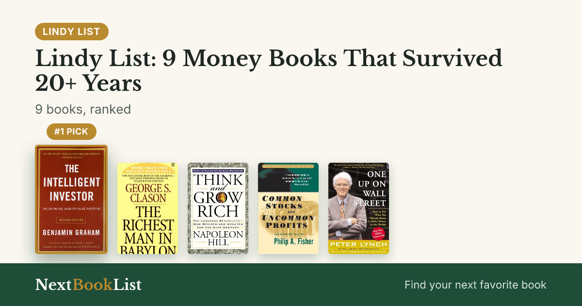 Lindy List: 9 Money Books That Survived 20+ Years: ranked list of 9 books