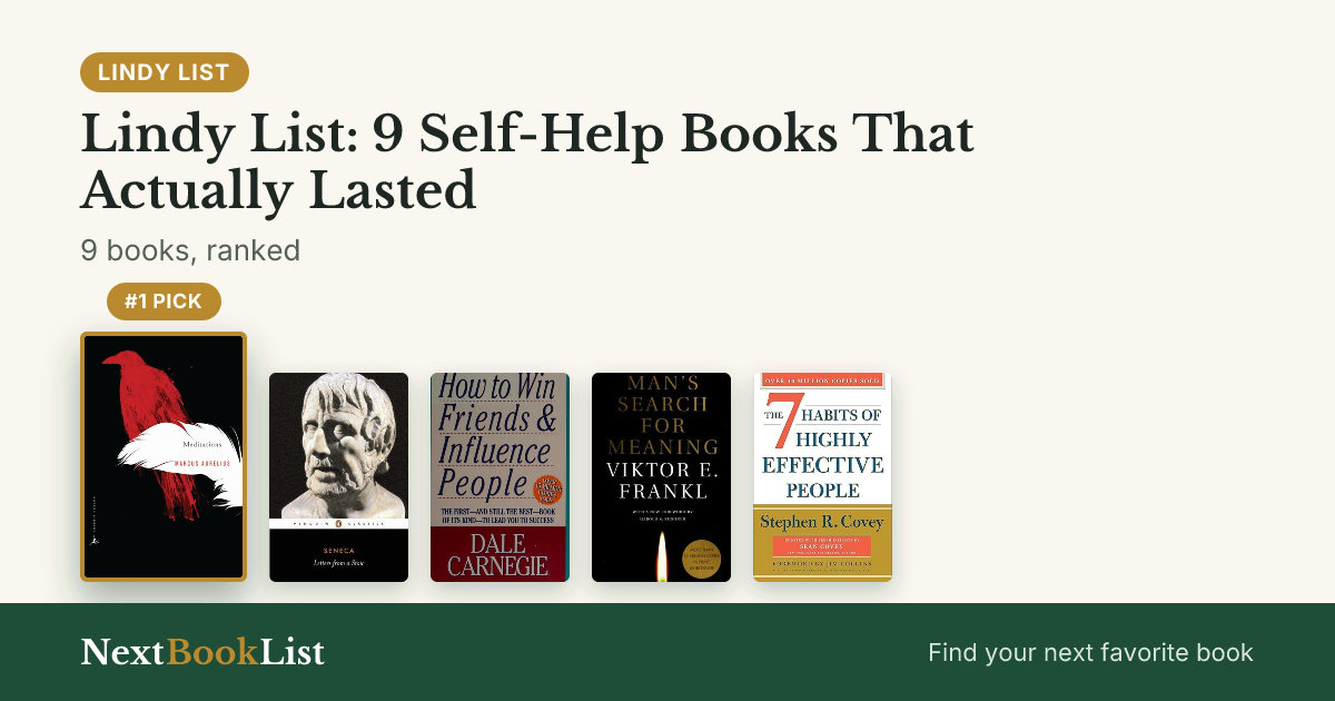Lindy List: 9 Self-Help Books That Actually Lasted: ranked list of 9 books